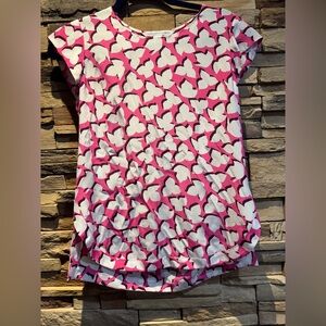 NWOT Diane von Furstenberg Pink & White Logan Leaf Silk Blouse Size 0